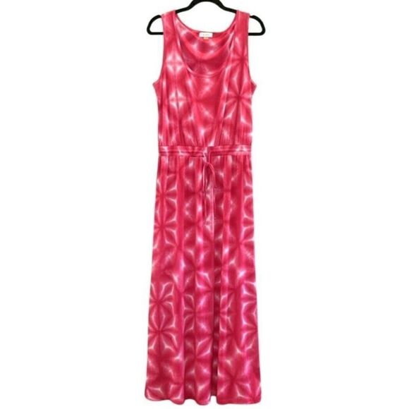 Calvin Klein Sleeveless Scoop Neck Pink Tie Dye Maxi Dress Size 4 - Picture 3 of 5